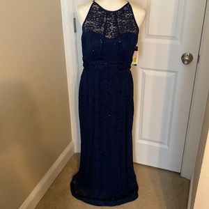 Beautiful evening gown dress navy blue.